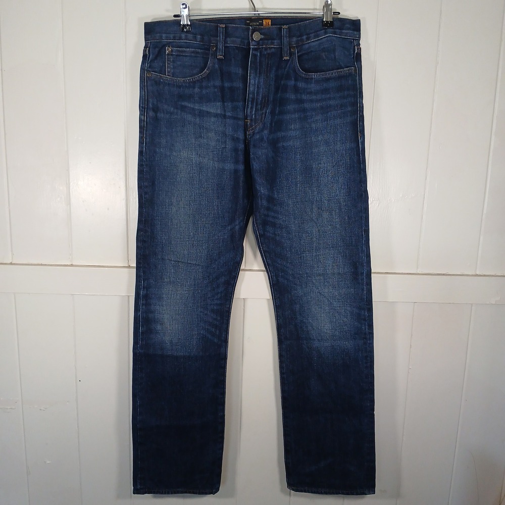 J.Crew 770 Jeans Mens 34x32 Blue Japanese Kaihara Denim Straight Fit